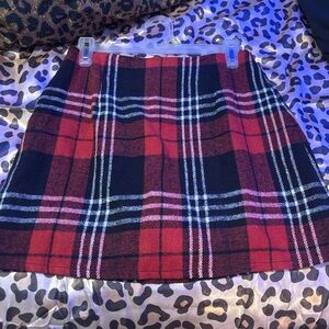 Plaid Red and Black Women's Skirt